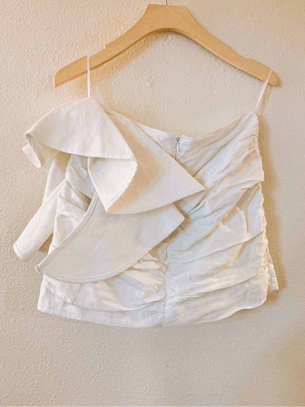 ZARA Ivory Poplin Textured Tube Top Blouse Strapless Small wedding summer - Picture 5 of 8